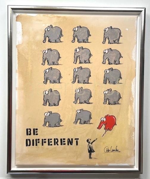 Waalkes, Otto - Be different - Banksy letztes Exemplar !!! gerahmt