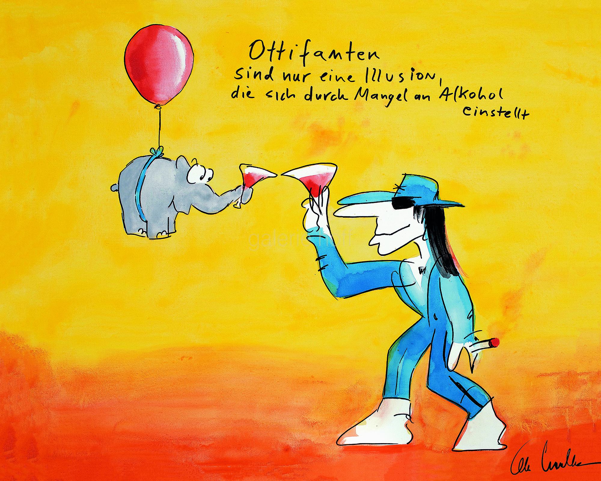 Waalkes, Otto Illusion II Lindenberg, Udo Künstler Galerie Hoff